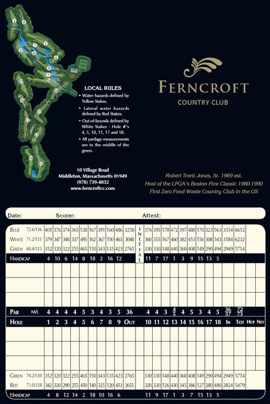 Ferncroft Country Club Scorecard